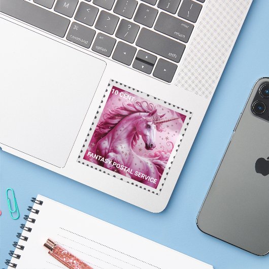 UNICORN  AUFKLEBER (Laptop mit iPhone)