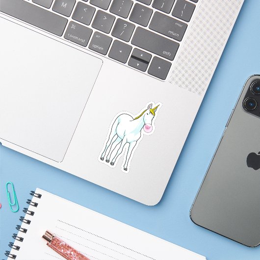 Unicorn Aufkleber (Laptop mit iPhone)