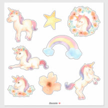 Unicorn-Aufkleber für Wasserfarben