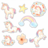 Unicorn-Aufkleber für Wasserfarben Aufkleber (Vorderseite)