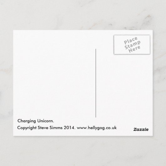 Unicorn aufladen. postkarte (Rückseite)