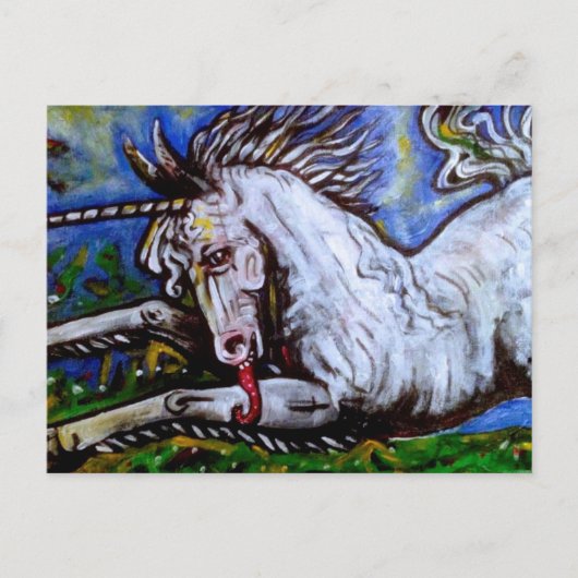 Unicorn aufladen. postkarte (Vorderseite)