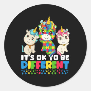 Unicorn-Autismus-Bewusstsein Runder Aufkleber