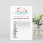 Unicorn Baby Animals Name Game (Stehend Vorderseite)