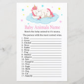 Unicorn Baby Animals Name Game (Vorderseite)