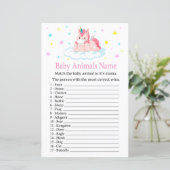 Unicorn Baby Animals Name Game (Stehend Vorderseite)