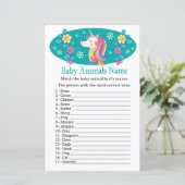 Unicorn Baby Animals Name Game (Stehend Vorderseite)