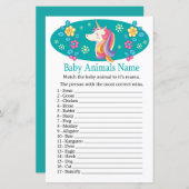 Unicorn Baby Animals Name Game (Vorne/Hinten)