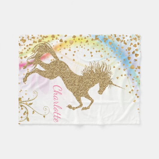 Unicorn Baby Blanket Fleecedecke (Vorderseite (Horizontal))