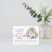 Unicorn Baby Bump Game Guess Mama Bauchgröße Begleitkarte (Stehend Vorderseite)