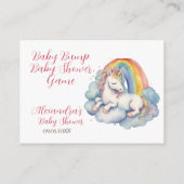 Unicorn Baby Bump Game Guess Mama Bauchgröße Begleitkarte (Rückseite)