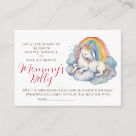 Unicorn Baby Bump Game Guess Mama Bauchgröße Begleitkarte