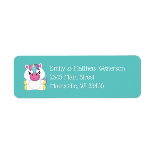 Unicorn Baby Dusche Aquamarin (Vorne)