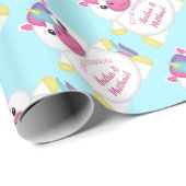 Unicorn Baby Dusche Aquamarin Geschenkpapier (Rolleneckpunkt)