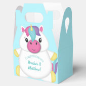 Unicorn Baby Dusche Aquamarin Geschenkschachtel (Geöffnet)