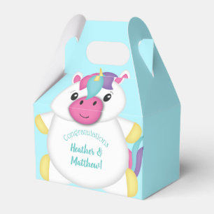 Unicorn Baby Dusche Aquamarin Geschenkschachtel