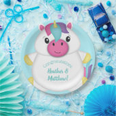 Unicorn Baby Dusche Aquamarin Pappteller (Party)