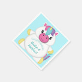 Unicorn Baby Dusche Aquamarin Serviette (Ecke)