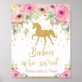 Unicorn Baby Dusche Leckerei Gefallen Schildkröte Poster (Vorne)