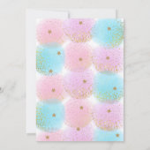 Unicorn Baby Dusche Pink Gold Regenbogen Einladung (Rückseite)