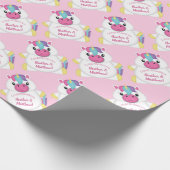 Unicorn Baby Dusche Rosa Geschenkpapier (Ecke)
