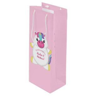 Unicorn Baby Dusche Rosa Geschenktüte Für Weinflaschen