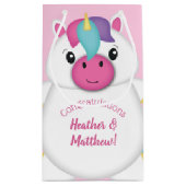 Unicorn Baby Dusche Rosa Kleine Geschenktüte (Rückseite)