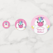 Unicorn Baby Dusche Rosa Konfetti (Vorderseiten)