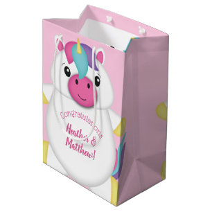 Unicorn Baby Dusche Rosa Mittlere Geschenktüte