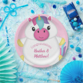 Unicorn Baby Dusche Rosa Pappteller (Party)