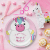 Unicorn Baby Dusche Rosa Pappteller (Party)