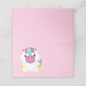 Unicorn Baby Dusche Rosa Platzkarte (Außenseite Aufgefaltet)