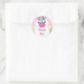 Unicorn Baby Dusche Rosa Runder Aufkleber (Tasche)