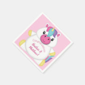 Unicorn Baby Dusche Rosa Serviette (Ecke)