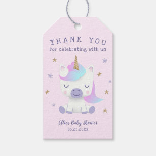 Unicorn Baby Dusche Vielen Dank für Ihre Unterstüt Geschenkanhänger