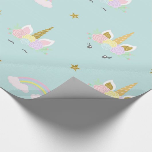 Unicorn Baby Duschgeschenkpapier Geschenkpapier (Ecke)
