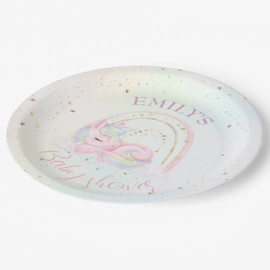 Unicorn Baby Duschpapier Teller (Schrägansicht)