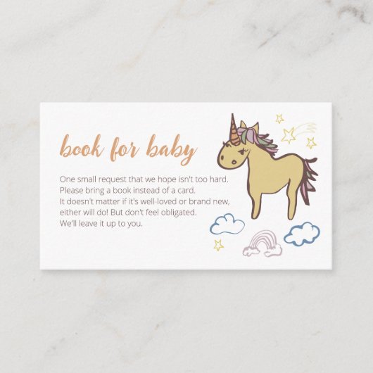 Unicorn Baby Duwer Gender Neutral Begleitkarte (Vorderseite)