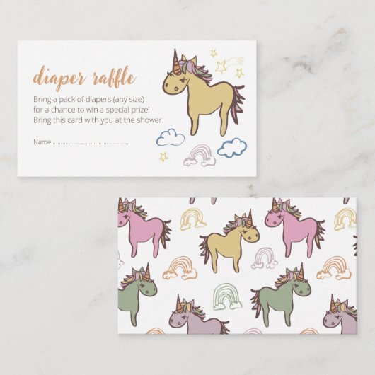 Unicorn Baby Duwer Gender Neutral Begleitkarte (Vorne/Hinten)