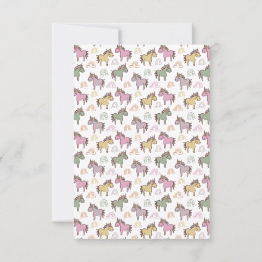 Unicorn Baby Duwer Gender Neutral Dankeskarte (Rückseite)