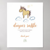 Unicorn Baby Duwer Gender Neutral Poster (Vorne)