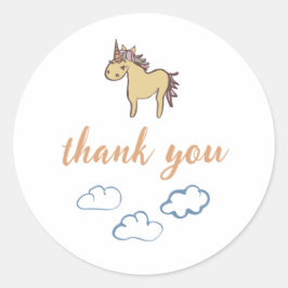 Unicorn Baby Duwer Gender Neutral Runder Aufkleber