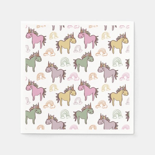 Unicorn Baby Duwer Gender Neutral Serviette (Vorderseite)