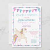 Unicorn Baby Duwer Invitation Geschlecht neutral Einladung (Vorderseite)