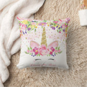 Unicorn Baby Girl Nursery Decor Floral Rainbow Kissen (Decke)