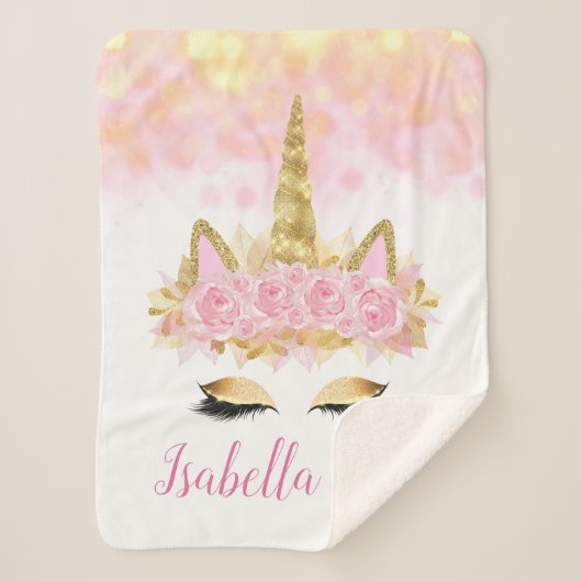 Unicorn Baby Kleinkind Blanket Sherpadecke (Vorderseite)