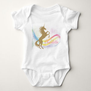 Unicorn-Baby-Mädchen-personalisierte Shirts