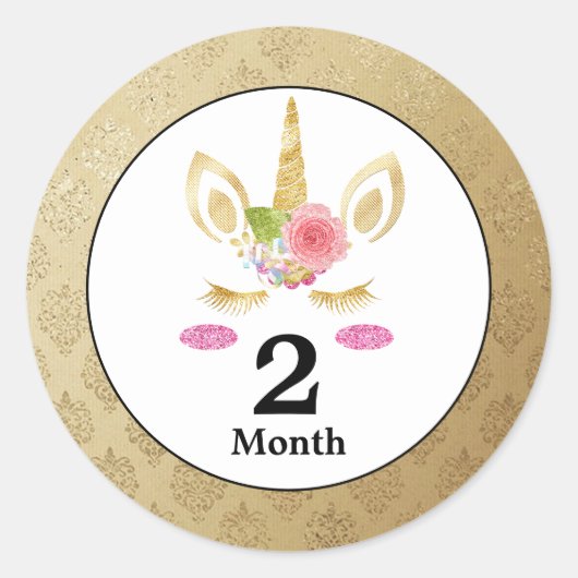 Unicorn Baby Month Stickers (Vorderseite)