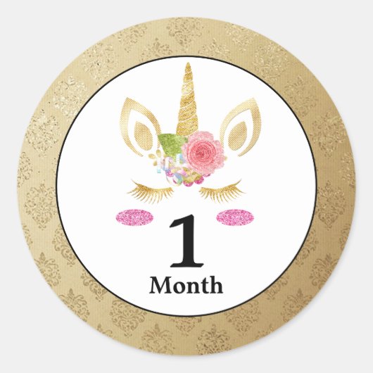 Unicorn Baby Month Stickers (Vorderseite)
