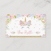 Unicorn Baby Shower Bow Raffle Headband Baby Girl Begleitkarte (Rückseite)